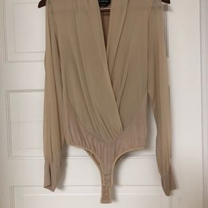 bebe Tops - Bebe Beige Bodysuit bebe Tops - Bebe Beige Bodysuit
